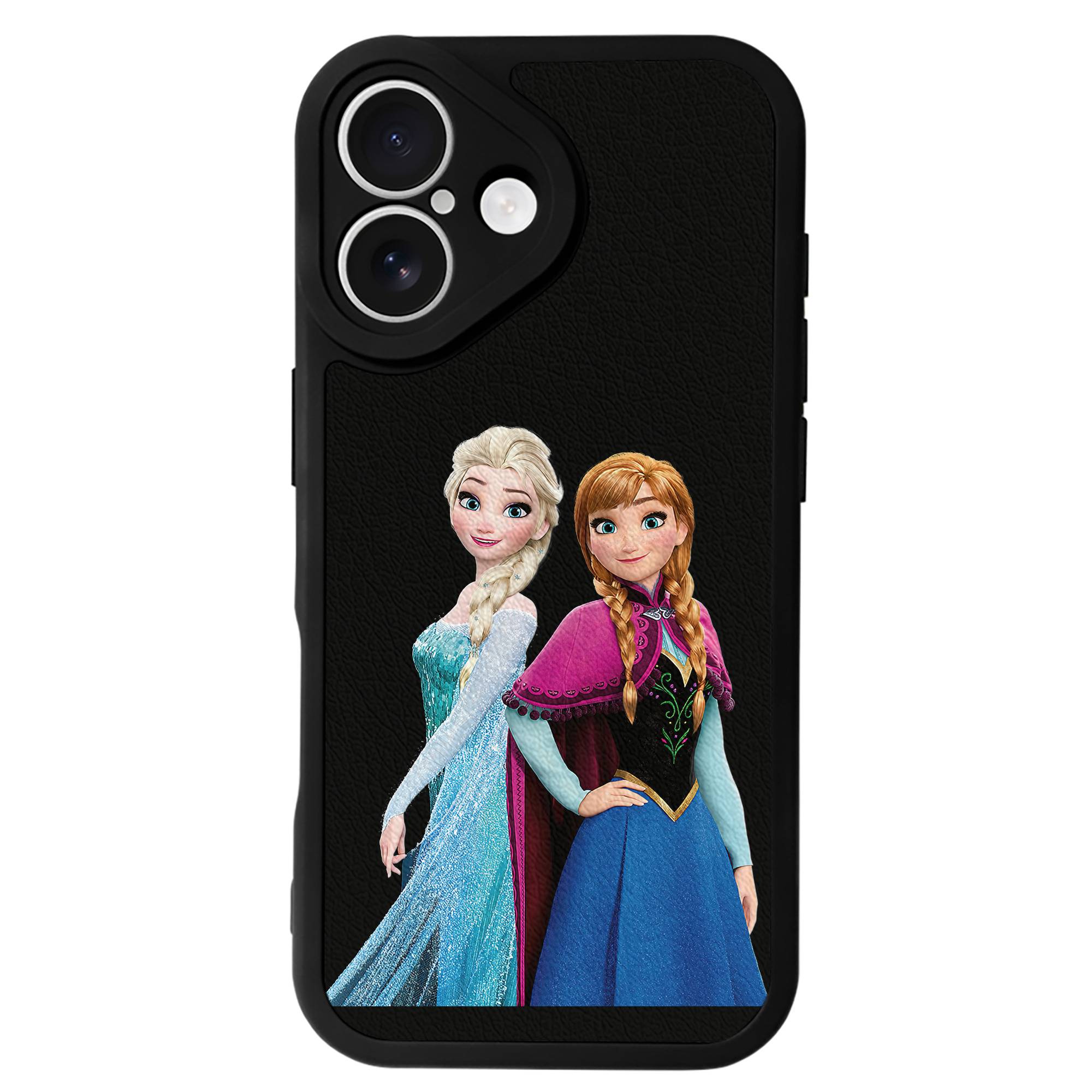 （画像用） アナと雪の女王 アンナ エルサ Frozen Anna Elsa 【iPhone 16シリーズ対応】シリコンスマホケース（レザー調） 材質：シリコン